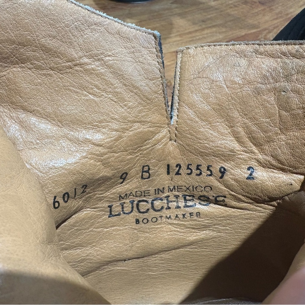 Lucchese Black Leather Karla Western Ankle Booties - Picture 8 of 8